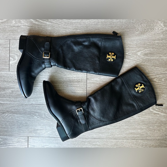 Tory Burch Black Leather Riding Boot - Picture 11 of 15